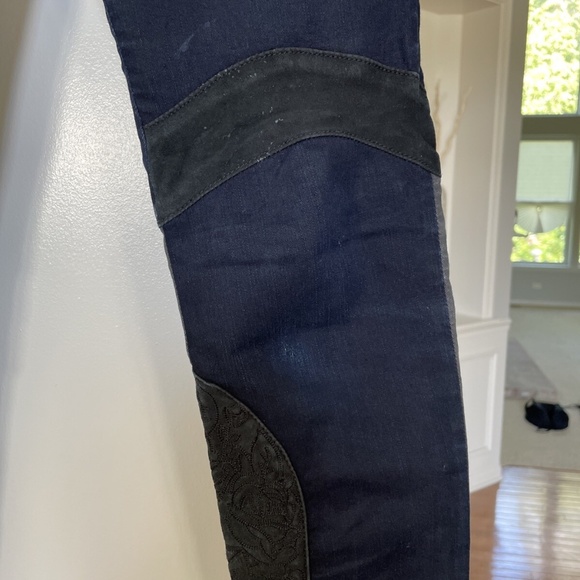 Womens RAG & BONE Dark Wash Midnight Slim Skinny Jeans Sz 26 Lamb Leather - Picture 7 of 9
